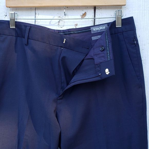 Bonobos Italian Performance Suit Pant Bright Navy Sz 38 Slim Fit UNF - Picture 8 of 16